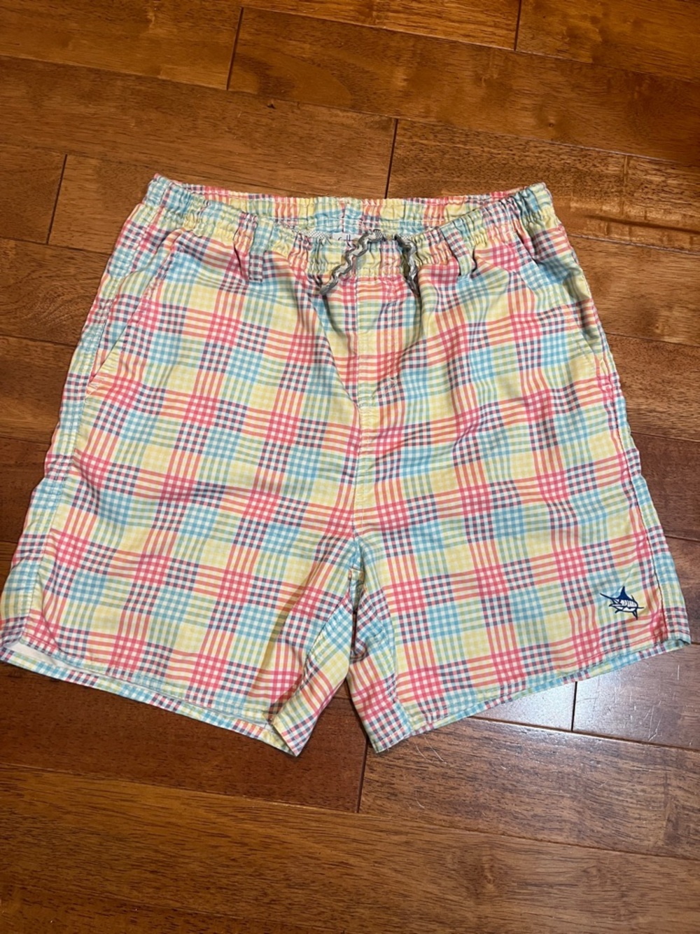 Guy Harvey Pastel Plaid Swim Trunks in Blue, Pink, Yellow